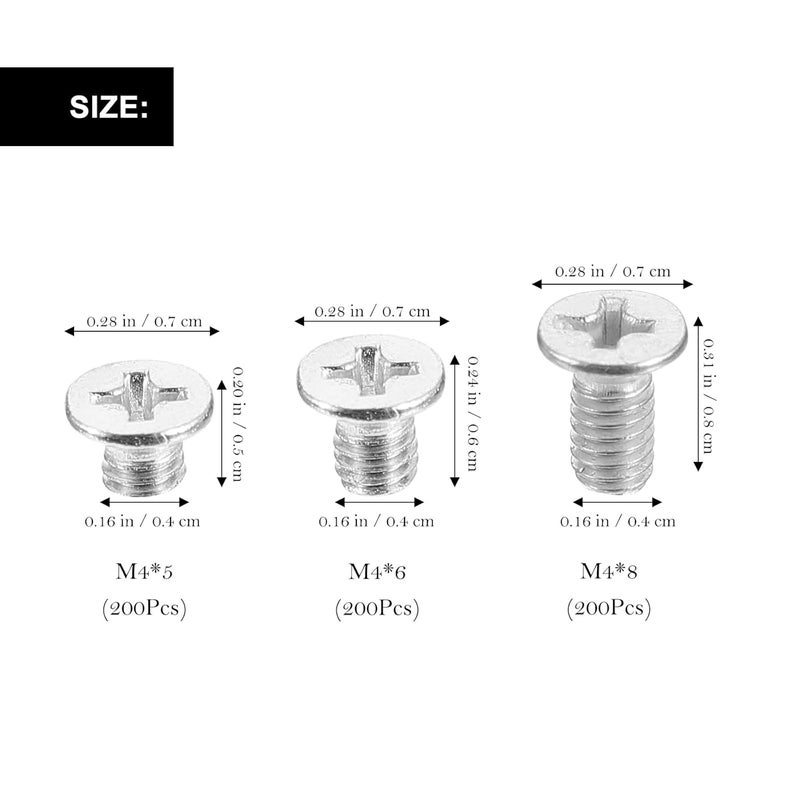 Uonlytech Wall Plate Screws Replacement Outlet Screws Thread Covers Electrical Wall Plate Accessories for Home Office 600 Pcs - Image 2